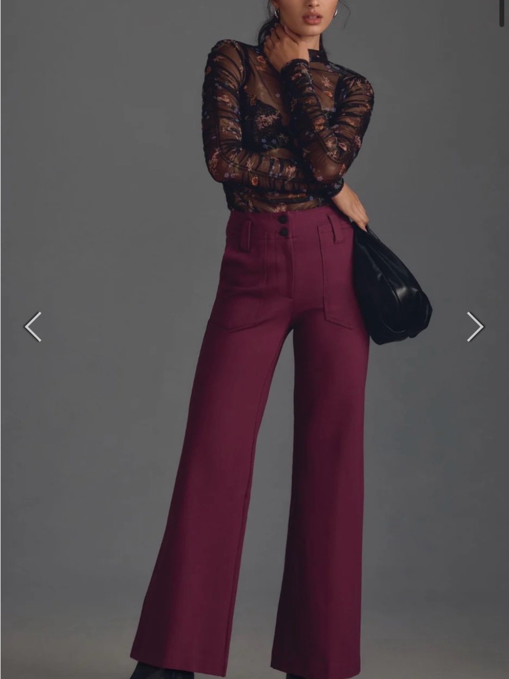 Maeve Wide-Leg High-Rise Pants Naomi Ponte  in Plum
